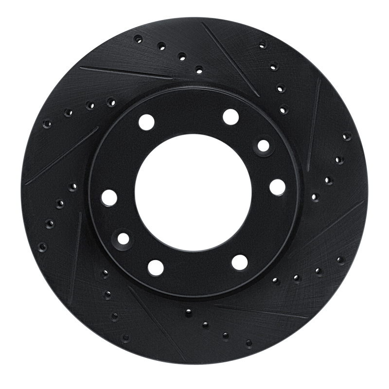 Hyundai Entourage Brake Rotor (1) - Front Right - R1 Concepts - Drilled & Slotted - Black - `06-`14